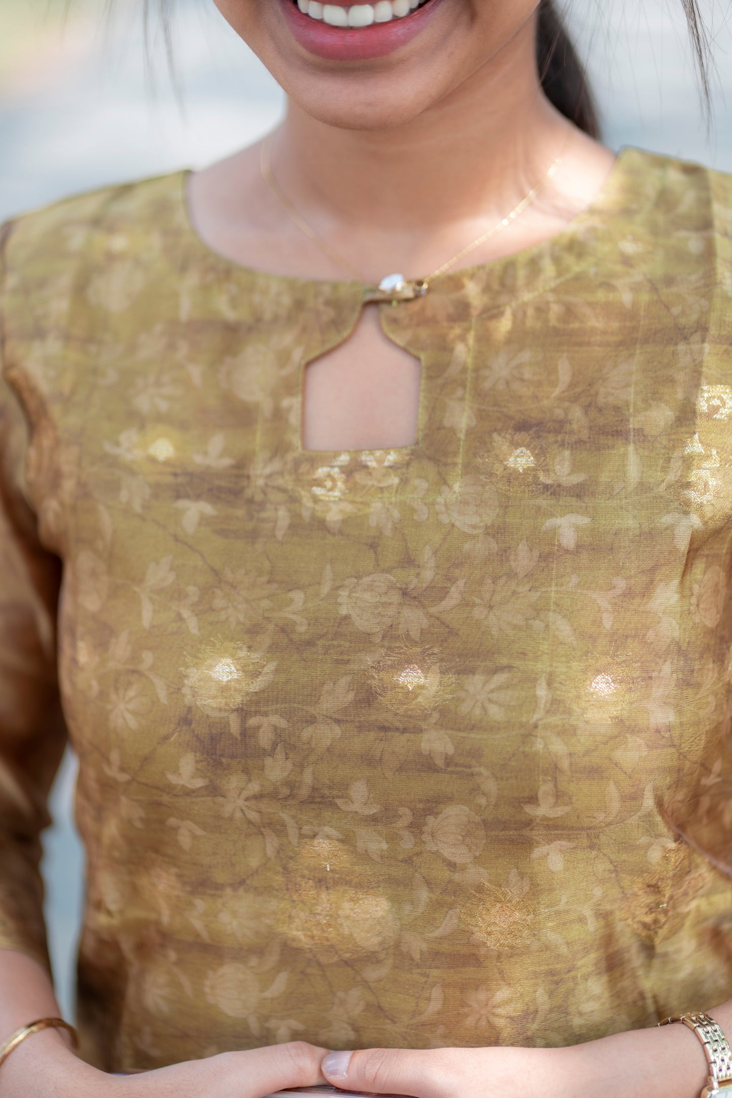 AL 343 Semi tussar kurti with duppatta