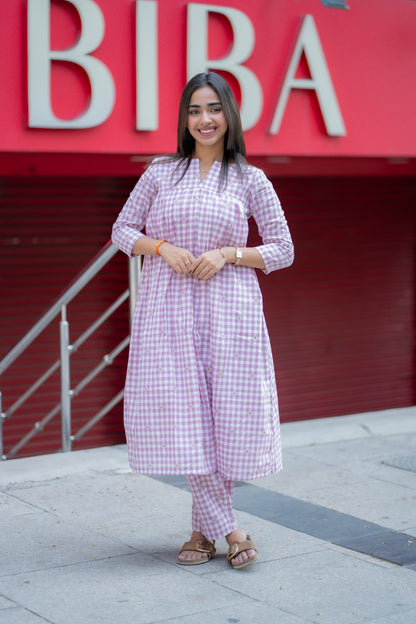 AL 584 cotton checks co ords with lining
