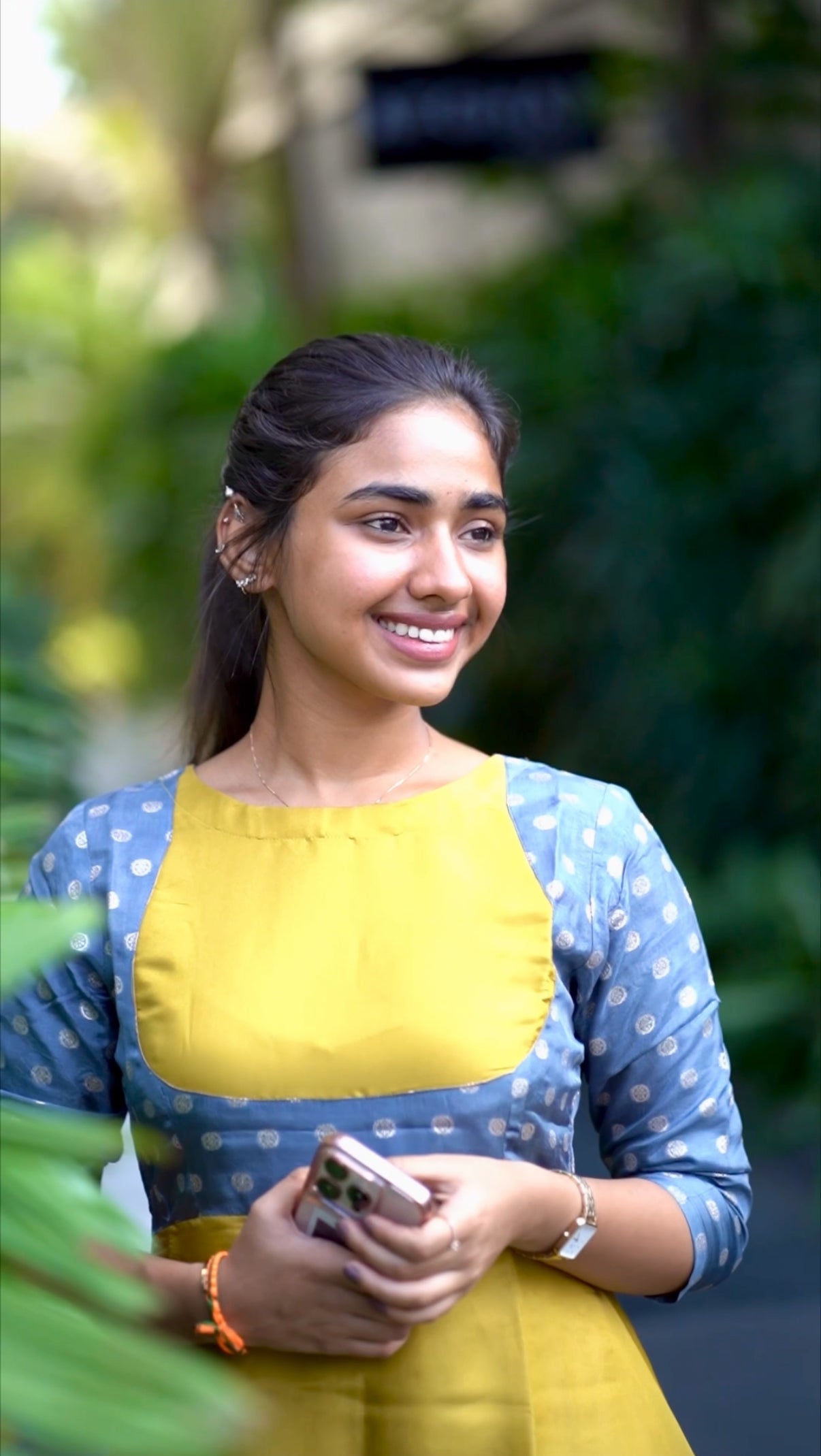 AL 467 Tissue full length dress with silk patch (with lining)