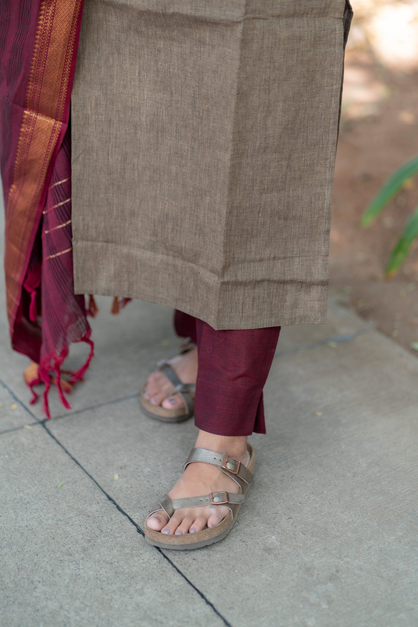 AL 356 Mangalagiri kurta set with duppatta (with lining)