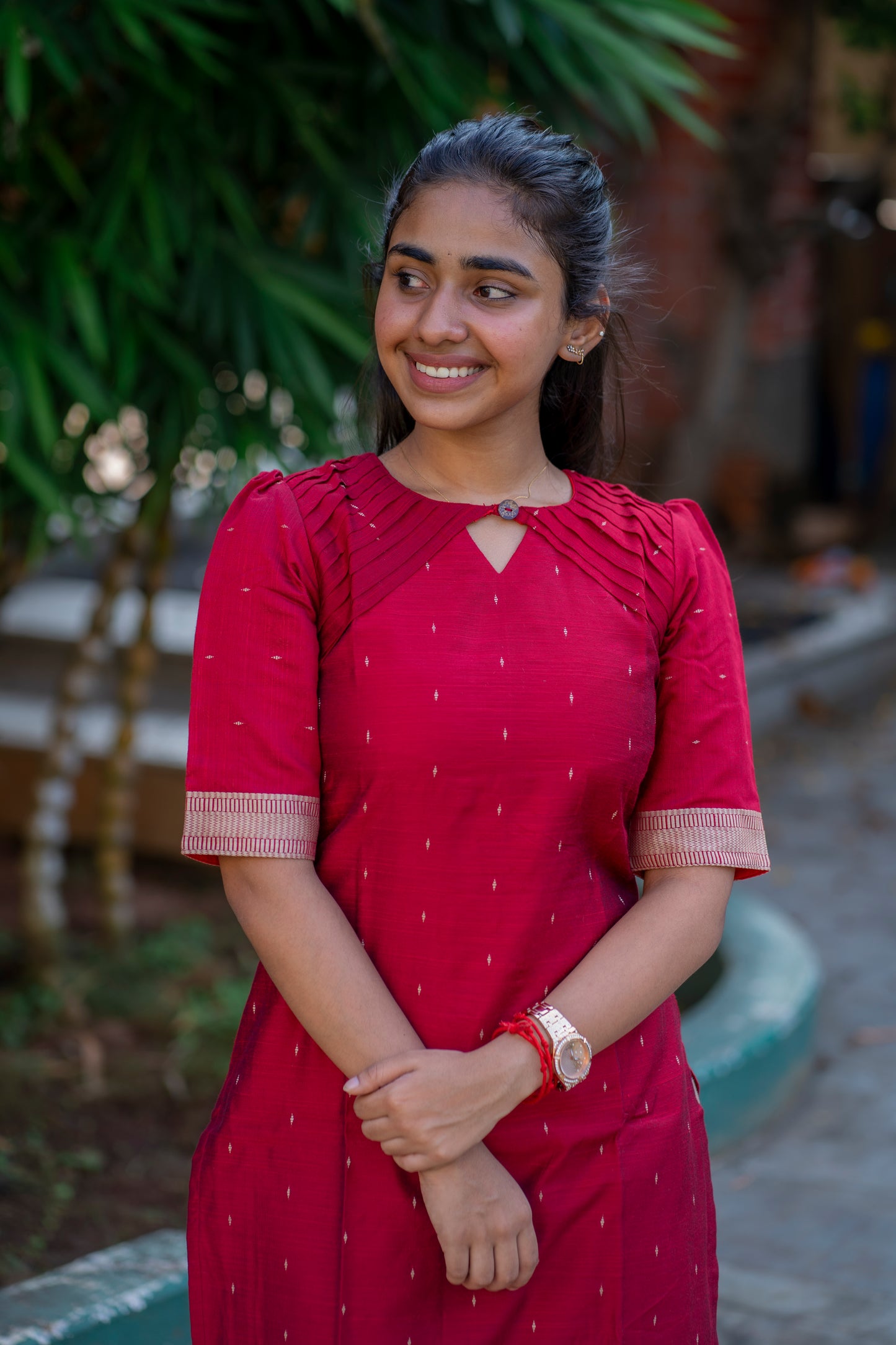 AL 358 Raw silk Kurta set with duppatta (with lining)