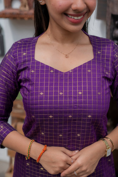 AL 499 Raw silk A line co ords with lining
