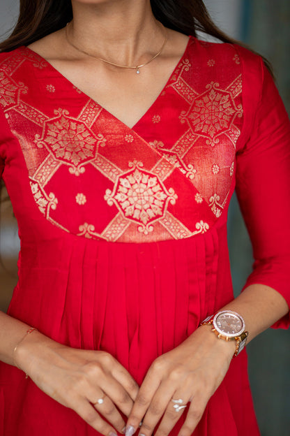 AL 617 Co ords with banaras patch (with lining)