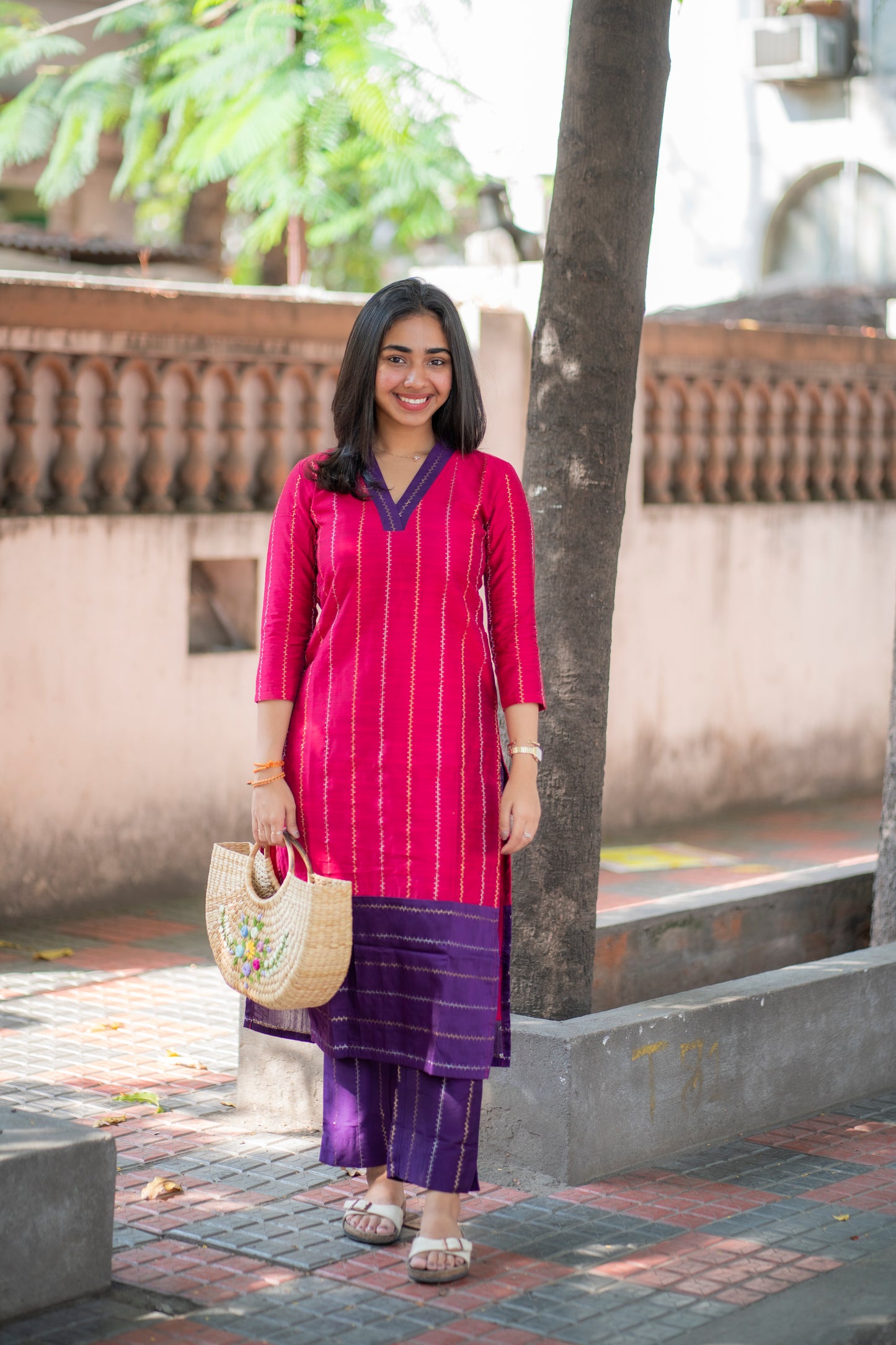 AL 516 Raw silk co ords with lining