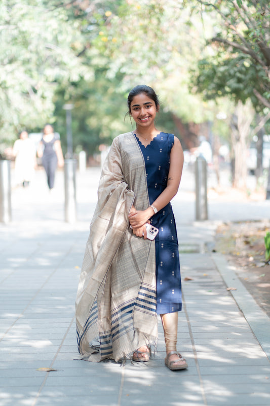 AL 378 Raw silk kurti with duppatta