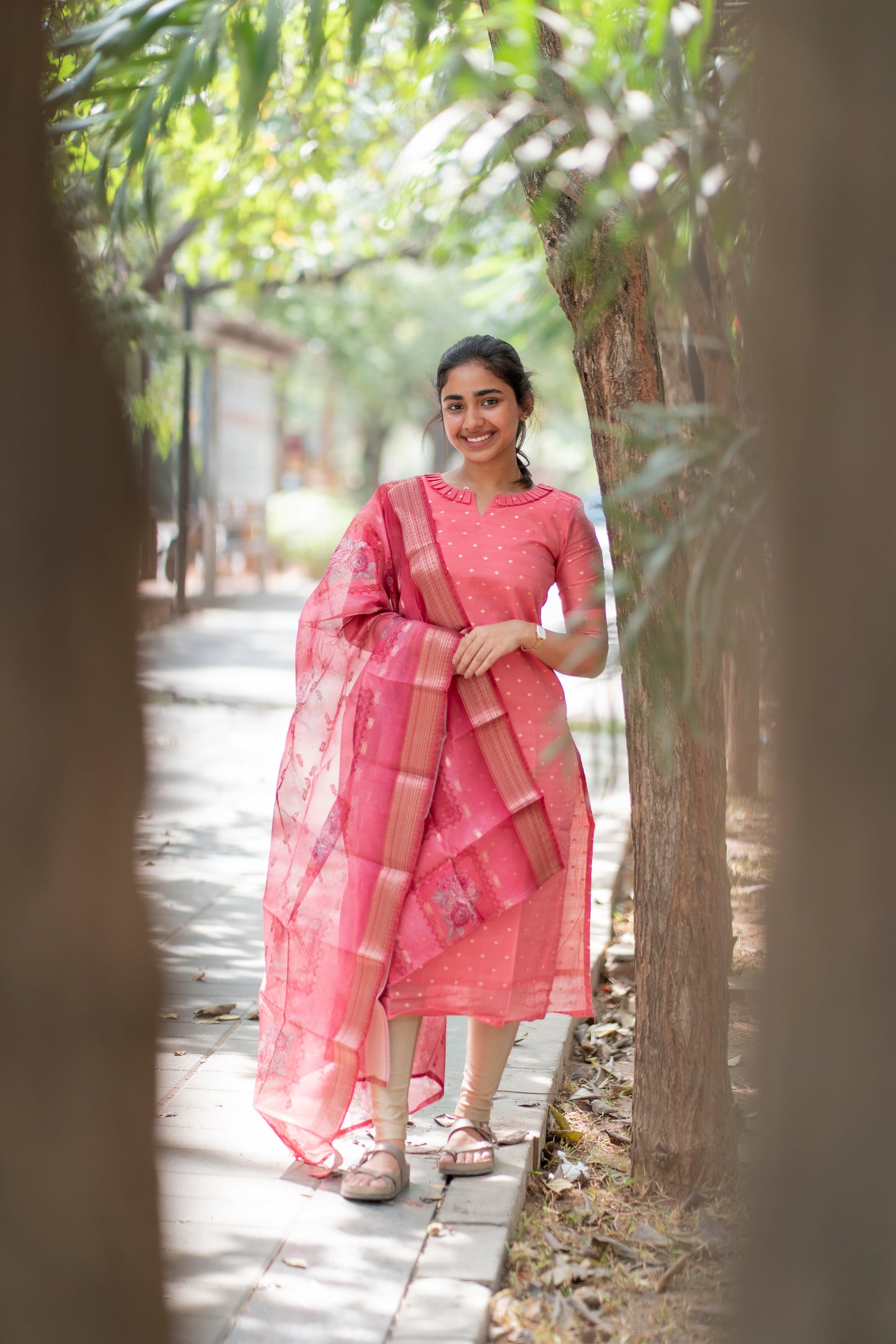 Banarasi kurti with organza dupatta