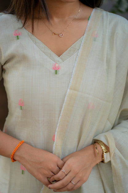 AL 577 Jhamdhani kurta set with dupatta (with lining )