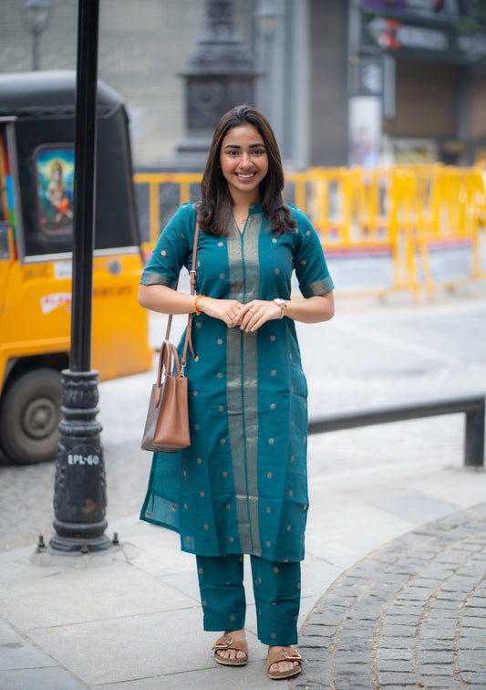 PRE ORDER AL 542 Raw silk co ords with border (with lining)