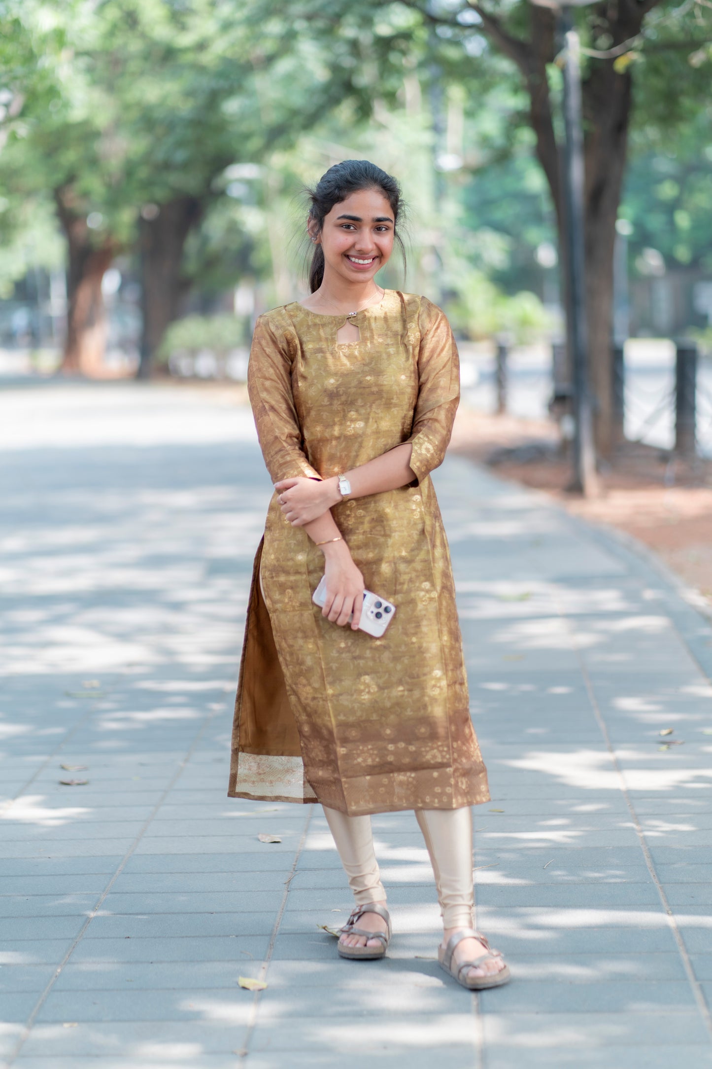 AL 343 Semi tussar kurti with duppatta