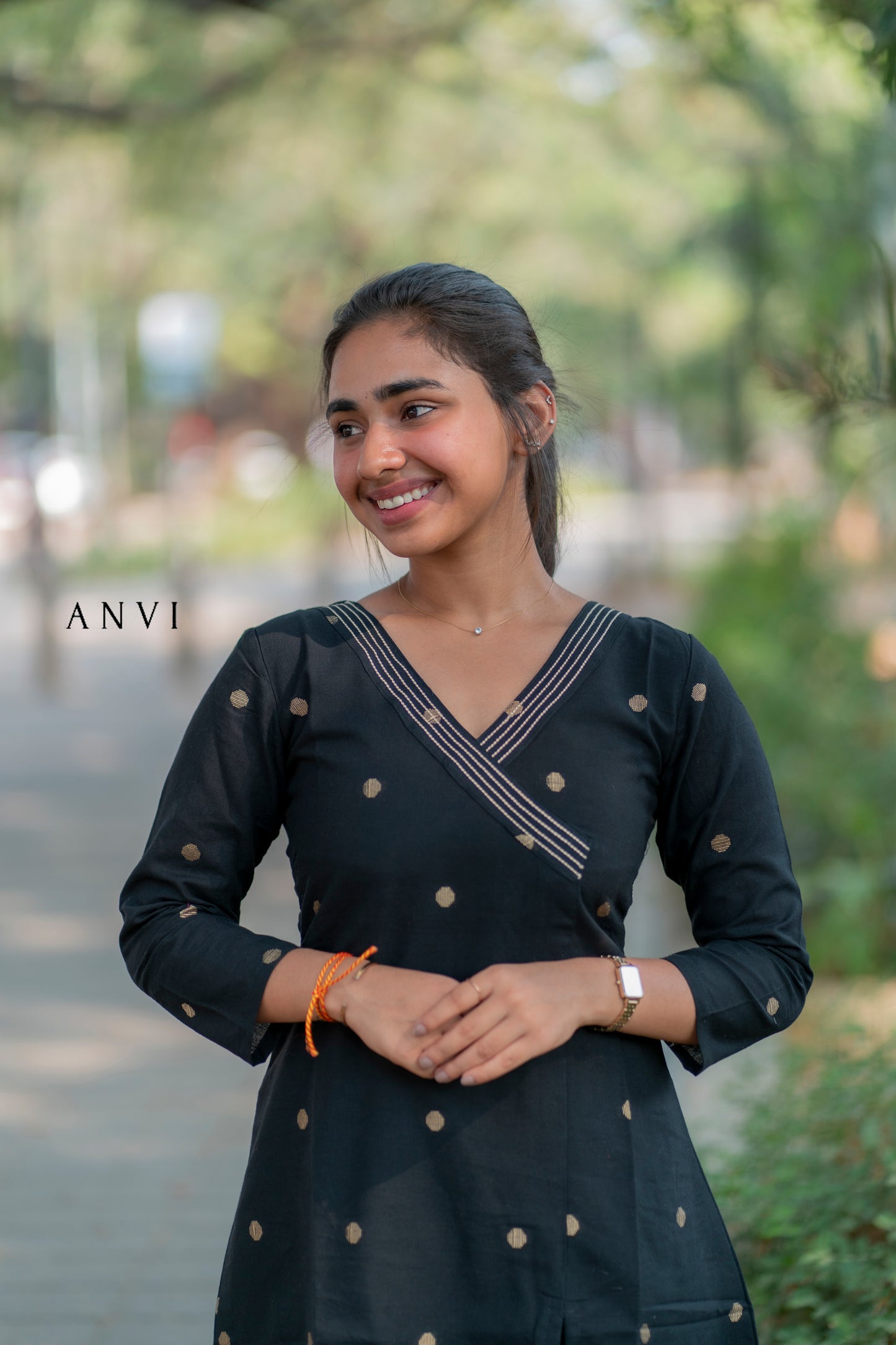 AL 415 Black cotton co ords with lining