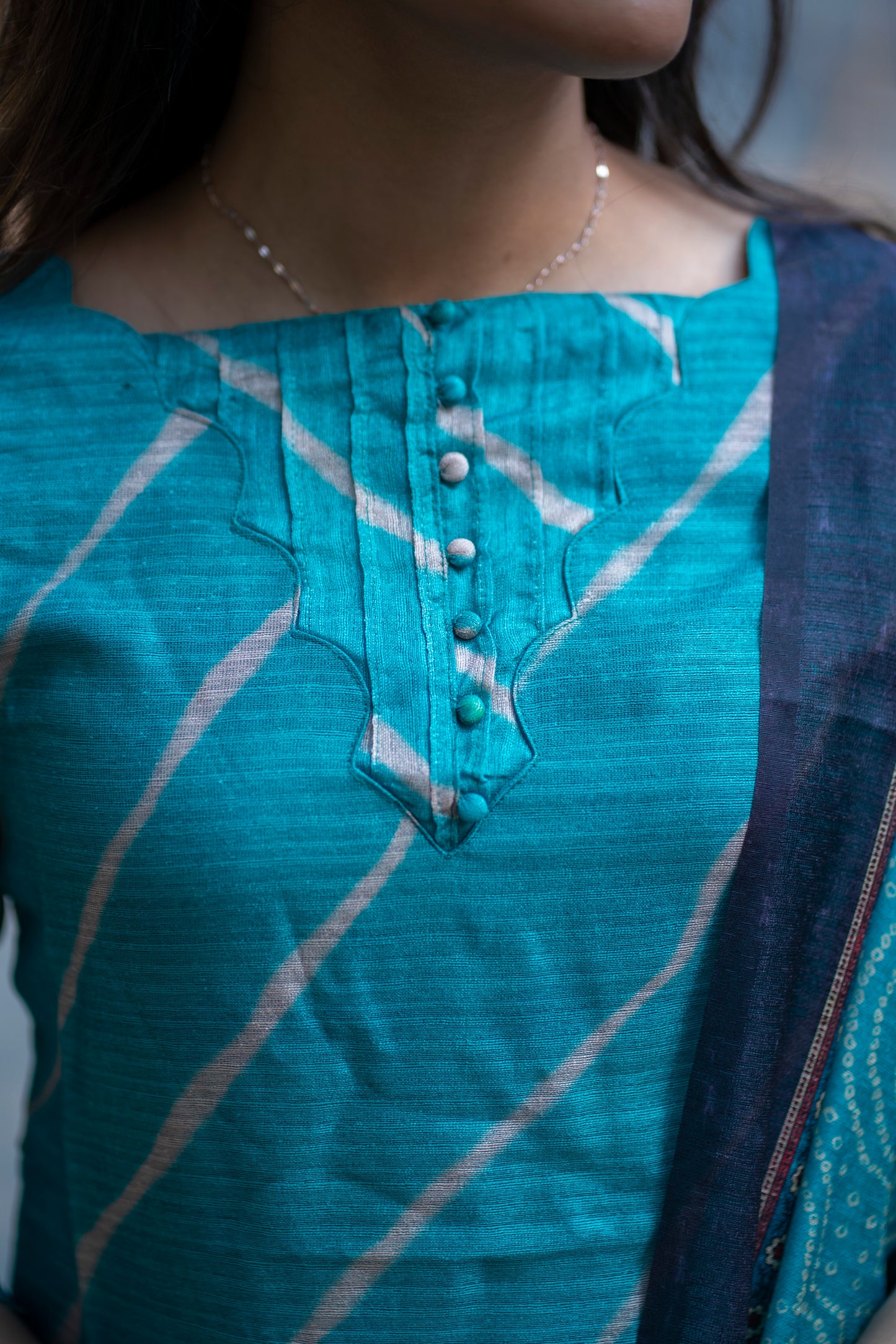 AL 361 Chanderi kurti with duppatta (with lining)