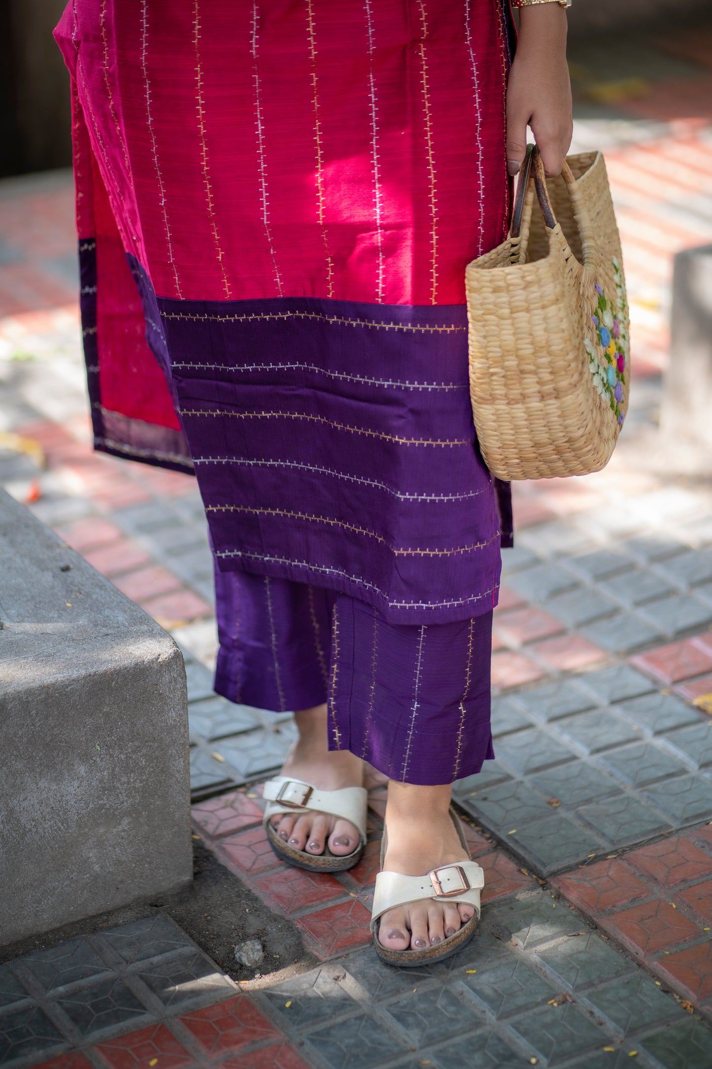 AL 516 Raw silk co ords with lining