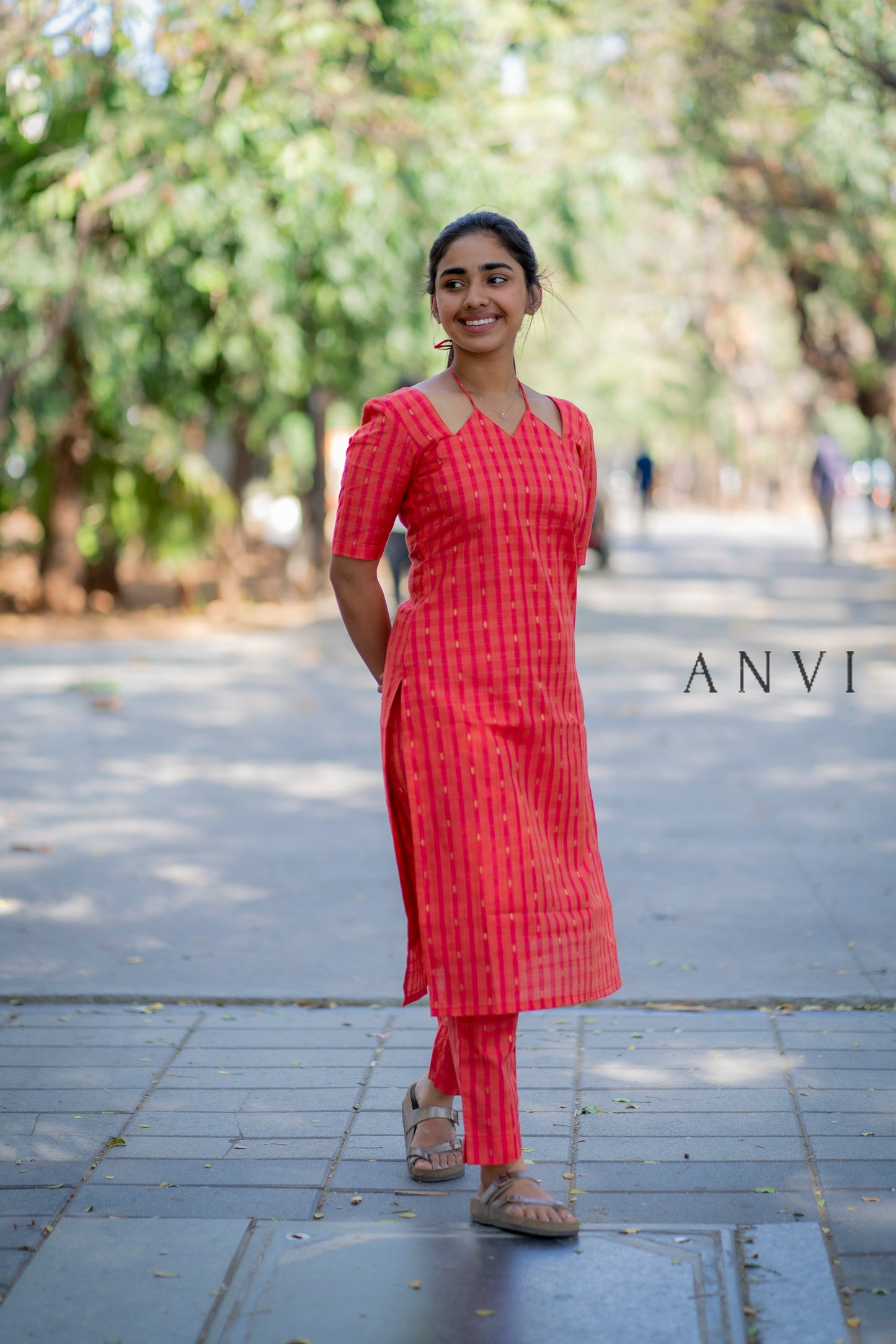 AL 387 Raw silk co ords with tie up detail (with lining)