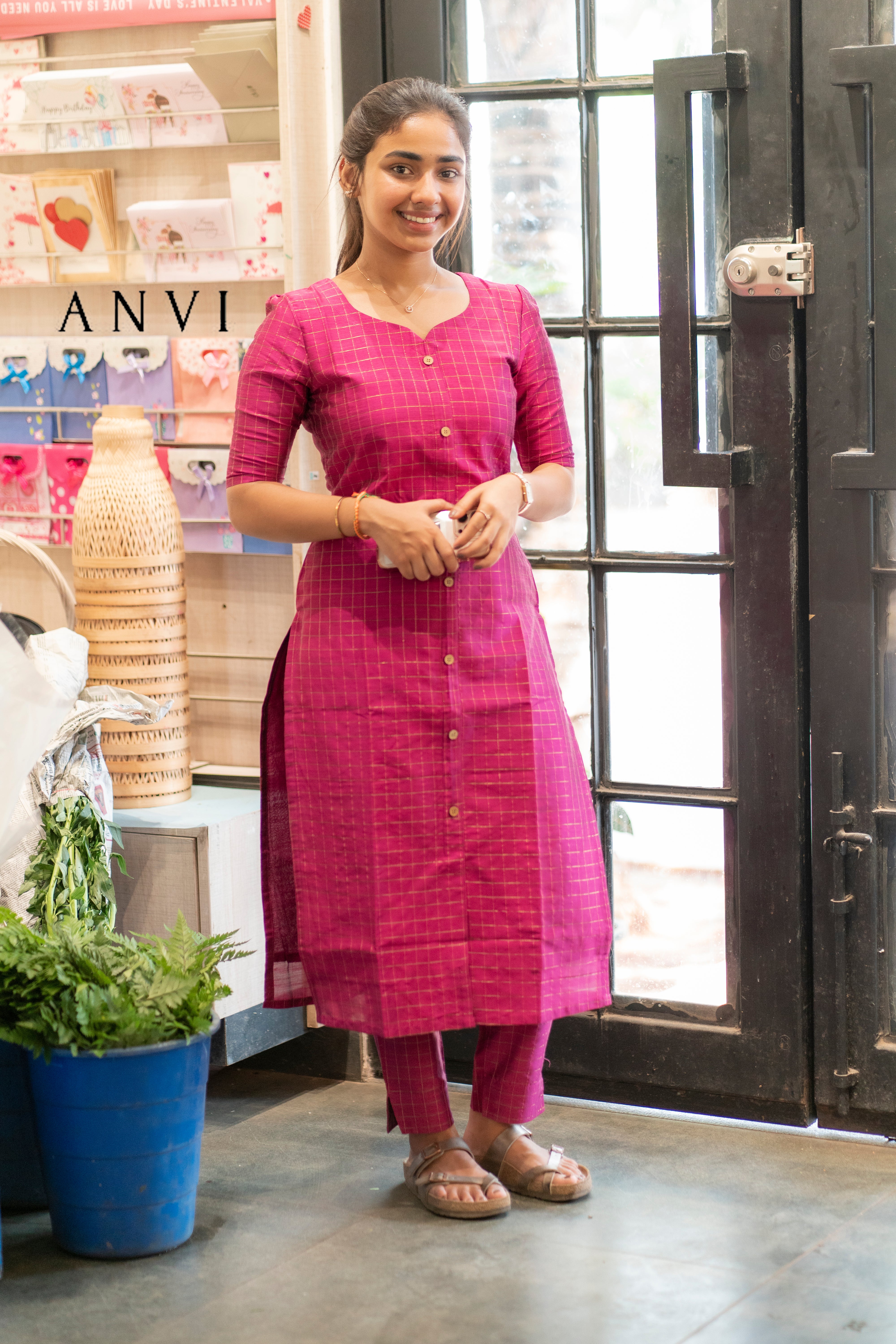 AL 377 Raw silk co ords with lining – Anvi The Label