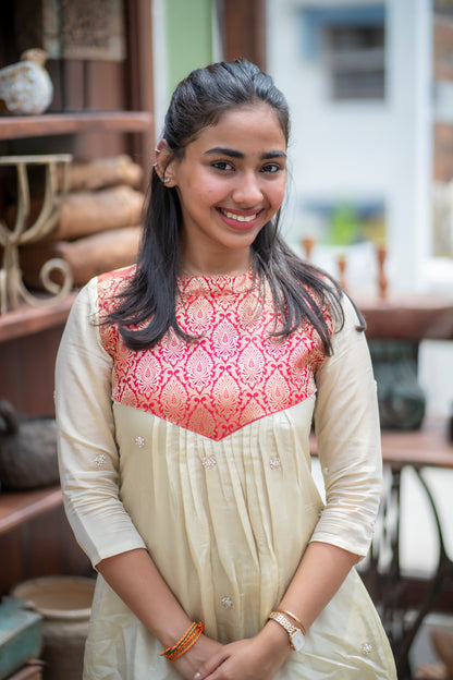 AL 503 Jimmichoo maxi with banaras patch with lining