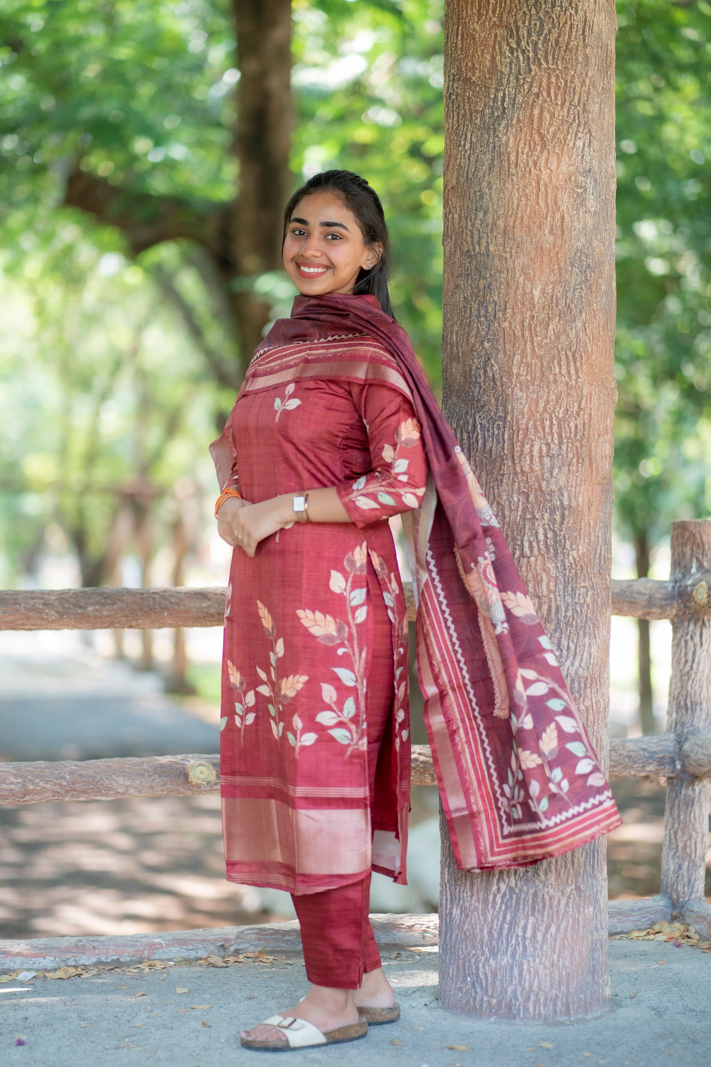 AL 518 Semi tussar kurta set with duppatta (with lining)