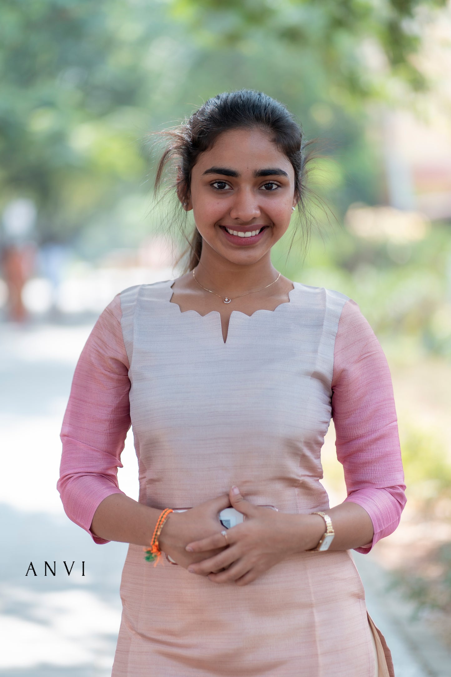 AL 372 Ombre crush tissue Kurti with duppatta