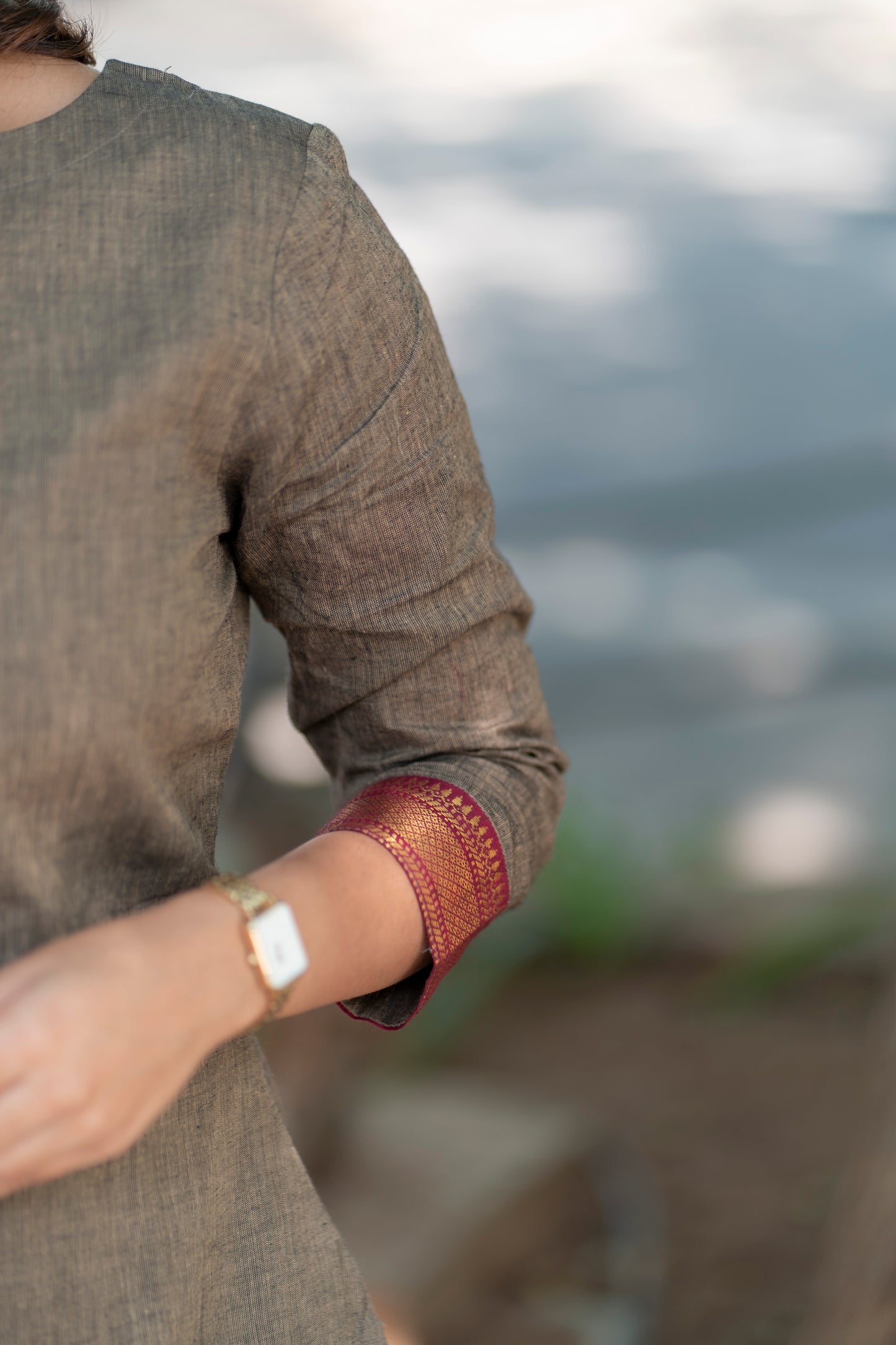 AL 356 Mangalagiri kurta set with duppatta (with lining)