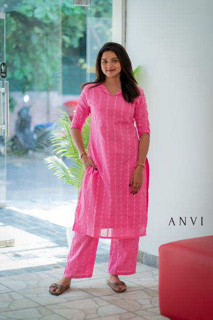 AL 403 Cotton Co ords with palazzo pants (with lining)