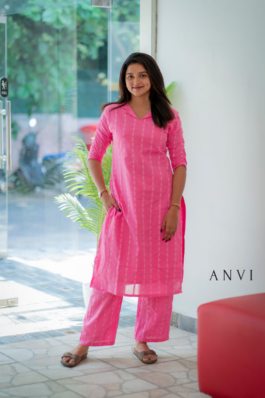 AL 403 Cotton Co ords with palazzo pants (with lining)