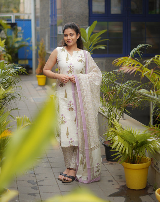 AL 451 Cotton kurta set with duppatta (with lining)
SLEEVE ATTACHMENT PROVIDED