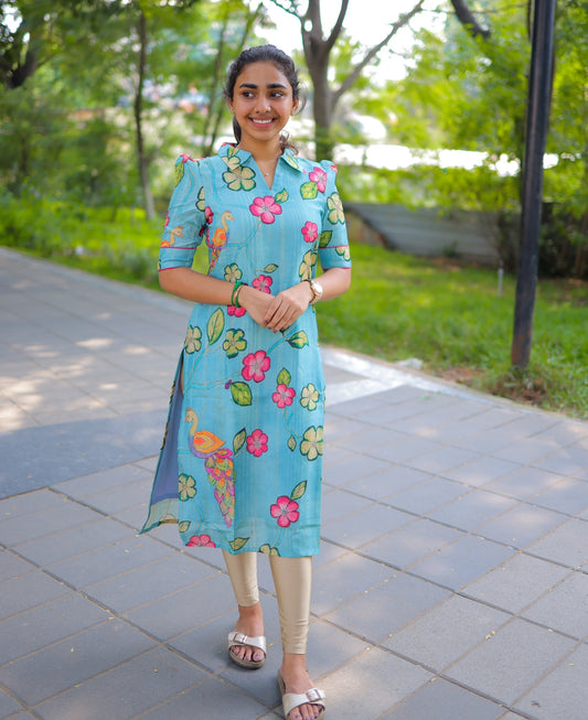 AL 312 Semi tussar kurti with lining