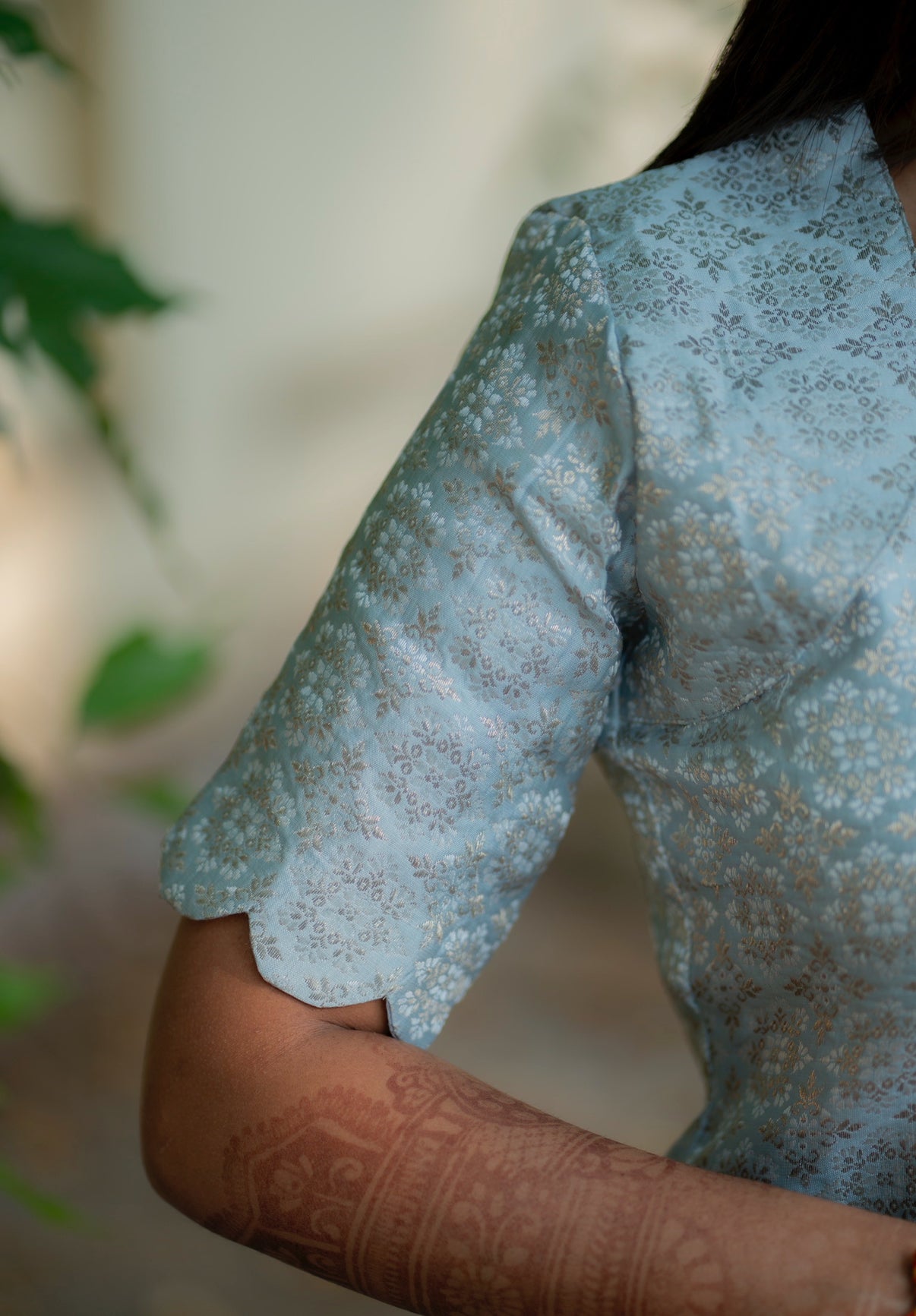 AL 566 Premium Banaras Kurti with scallop detailing (with lining)