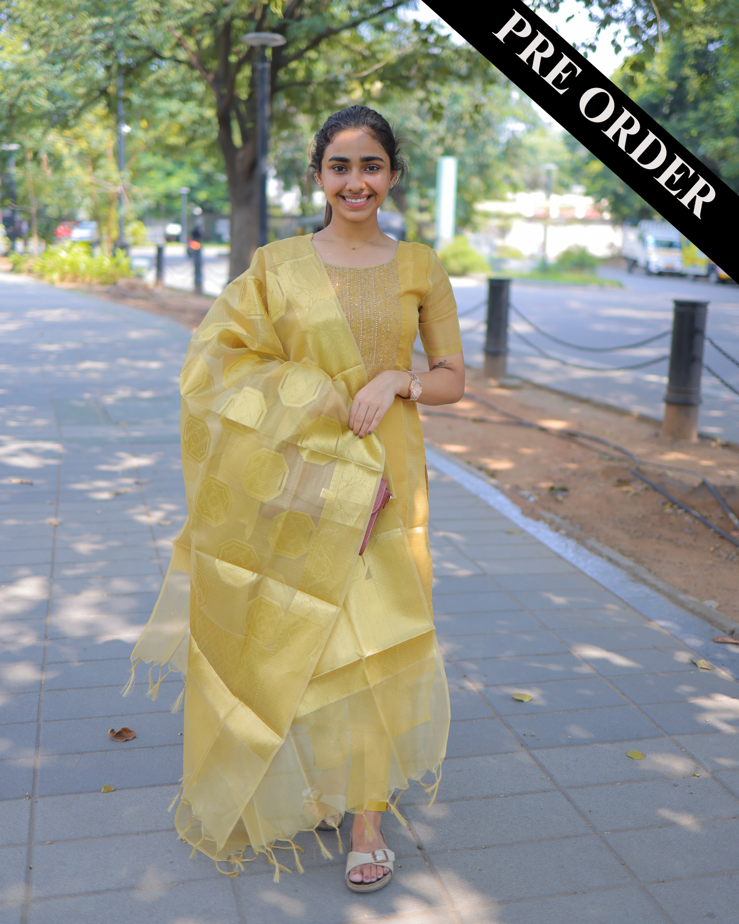 AL 317 Premium Tissue Kurta set With dupatta