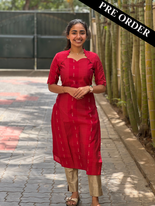 AL 240 Raw Silk Kurti Set with Lining