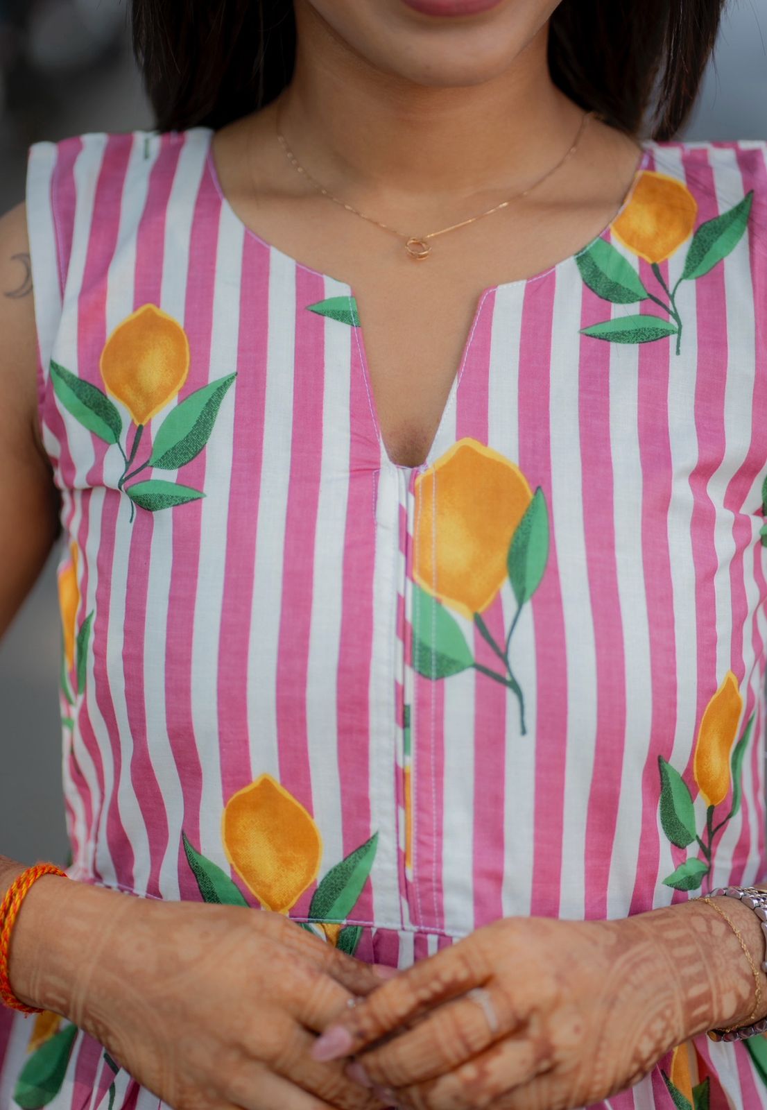 AL 569 Cotton maxi with lining sleeves provided seperately