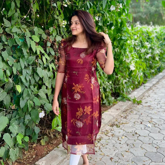 AL 10 Organza Kurti with lining