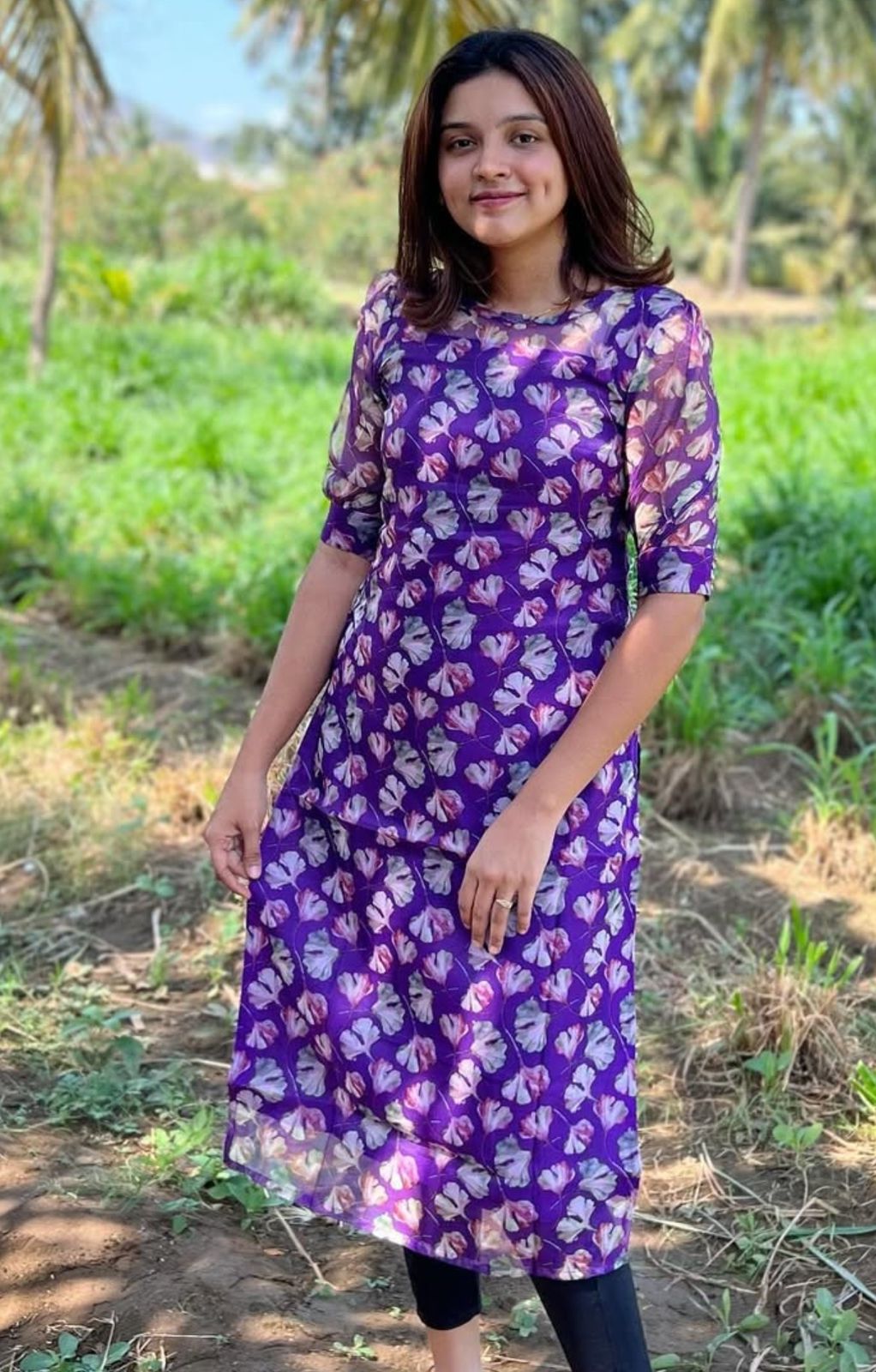 AL 20 Organza kurti with lining