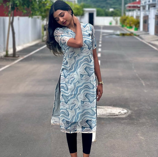 AL 166 Organza kurti with lining