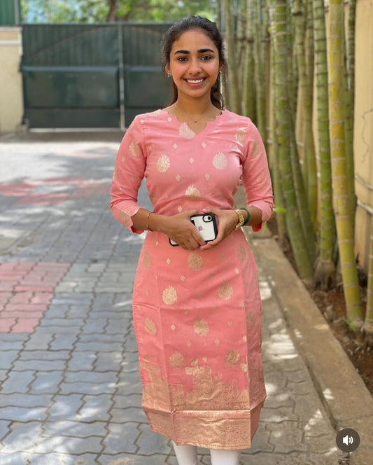 AL 217 Banaras kurti with lining